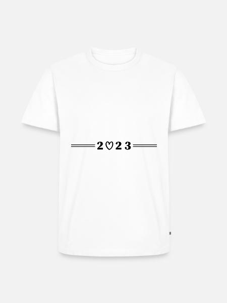 2023 year heart - Men's Premium Organic T-Shirt - white