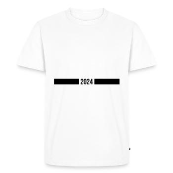 2024 year - Men's Premium Organic T-Shirt - white - Front - Nico (187cm)