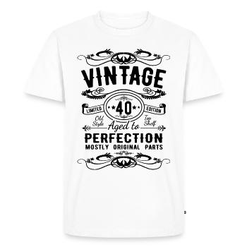 40th birthday 40 years vintage gift - Men's Premium Organic T-Shirt - white - Front - Nico (187cm)