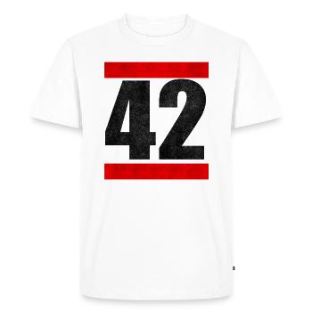 42 The Answer To Everything The answer to everything - Men's Premium Organic T-Shirt - white - Front - Nico (187cm)