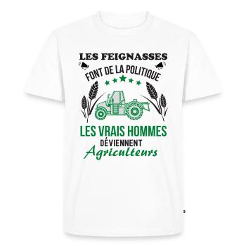Agriculteurs - T-shirt Premium bio Homme - blanc - Devant - Nico (187cm)