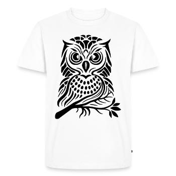 hibou - T-shirt Premium bio Homme - blanc - Devant - Nico (187cm)