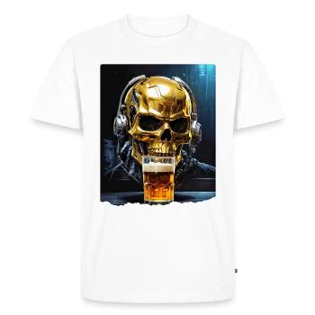 Crâne de bière 0.1 - T-shirt Premium bio Homme - blanc - Devant - Nico (187cm)