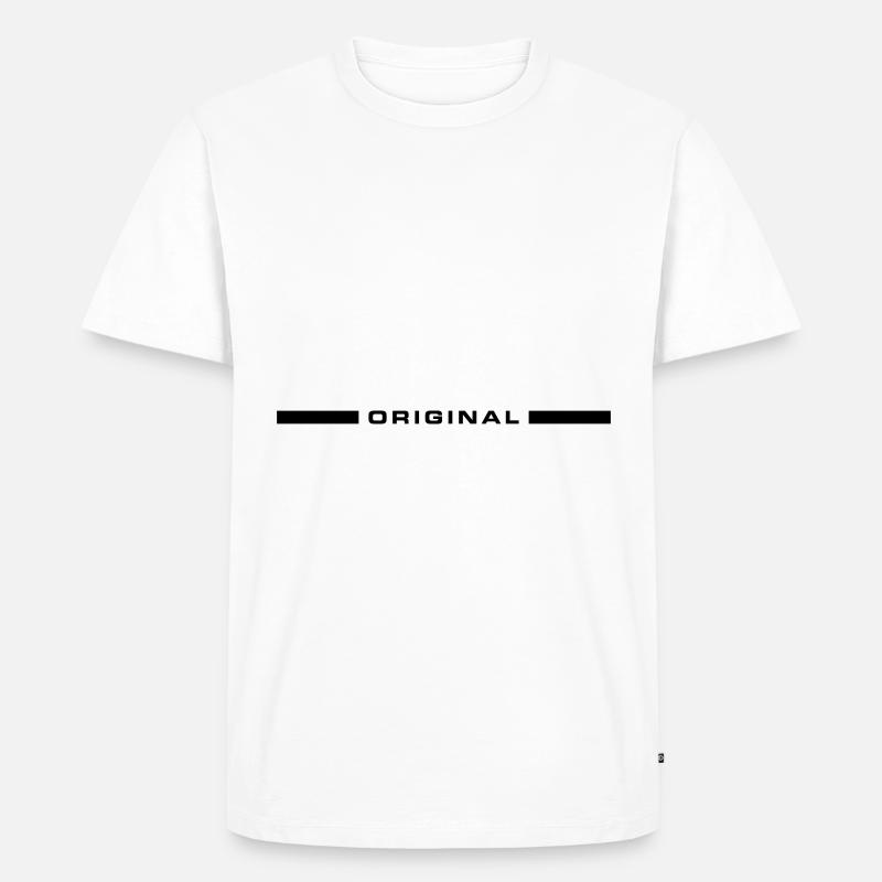 Original Emblem - Männer Premium Bio T-Shirt - Weiß