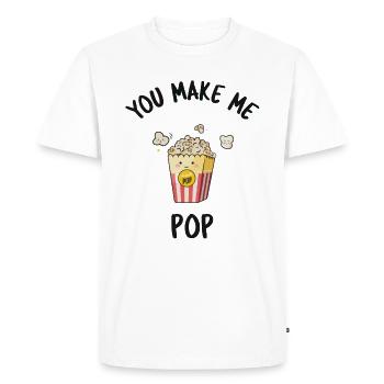 Popcorn - T-shirt Premium bio Homme - blanc - Devant - Nico (187cm)