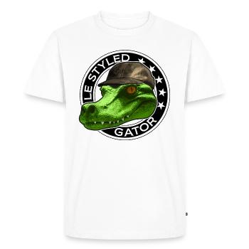 Le Styled Gator LOGO - Vert - T-shirt Premium bio Homme - blanc - Devant - Nico (187cm)