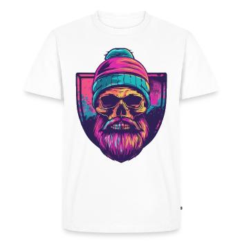 Crâne de bûcheron - T-shirt Premium bio Homme - blanc - Devant - Nico (187cm)