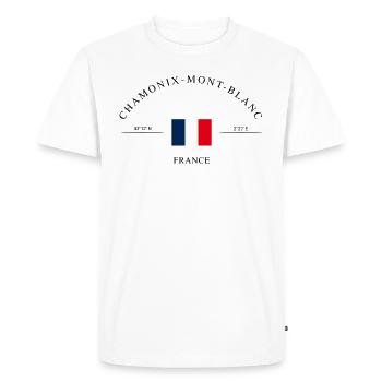 Chamonix-Mont-Blanc – Souvenir et cadeau de vacances - T-shirt Premium bio Homme - blanc - Devant - Nico (187cm)