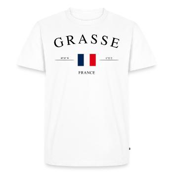Grasse, France – Souvenir et cadeau de Noël - T-shirt Premium bio Homme - blanc - Devant - Nico (187cm)