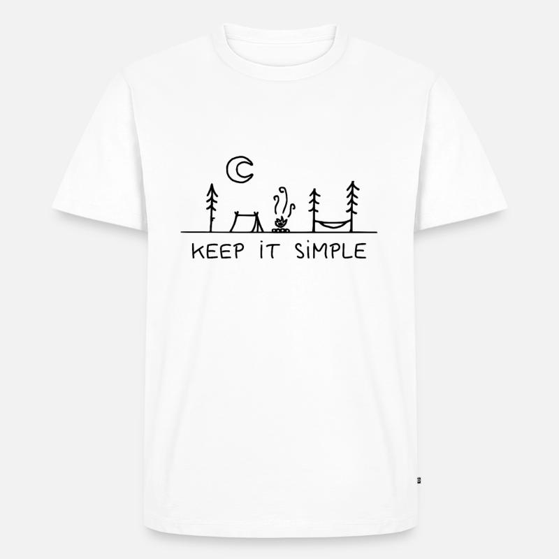 Keep it simple - Camping - Camper - Wald - Urlaub - Männer Premium Bio T-Shirt - Weiß
