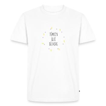 Témoin de mariage - T-shirt Premium bio Homme - blanc - Devant - Nico (187cm)