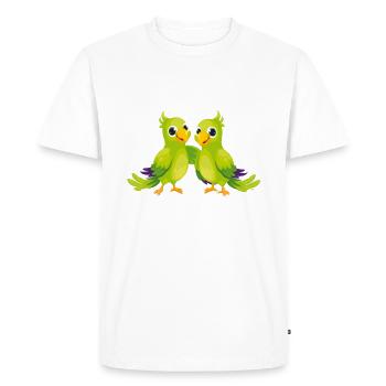 Perroquet Dire drôle - T-shirt Premium bio Homme - blanc - Devant - Nico (187cm)