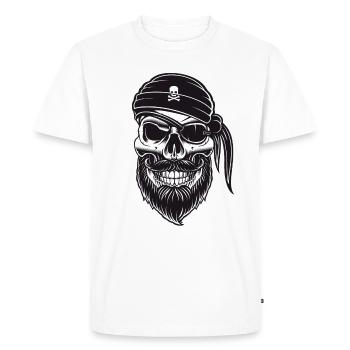 Pirate face mask mouth-nose mask - Men's Premium Organic T-Shirt - white - Front - Nico (187cm)