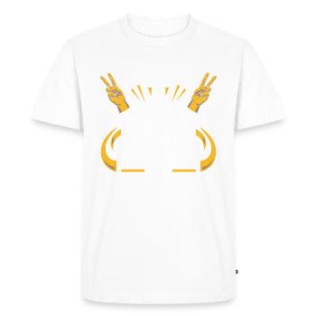 Des mains hautes. Idée cadeau week-end - T-shirt Premium bio Homme - blanc - Devant - Nico (187cm)