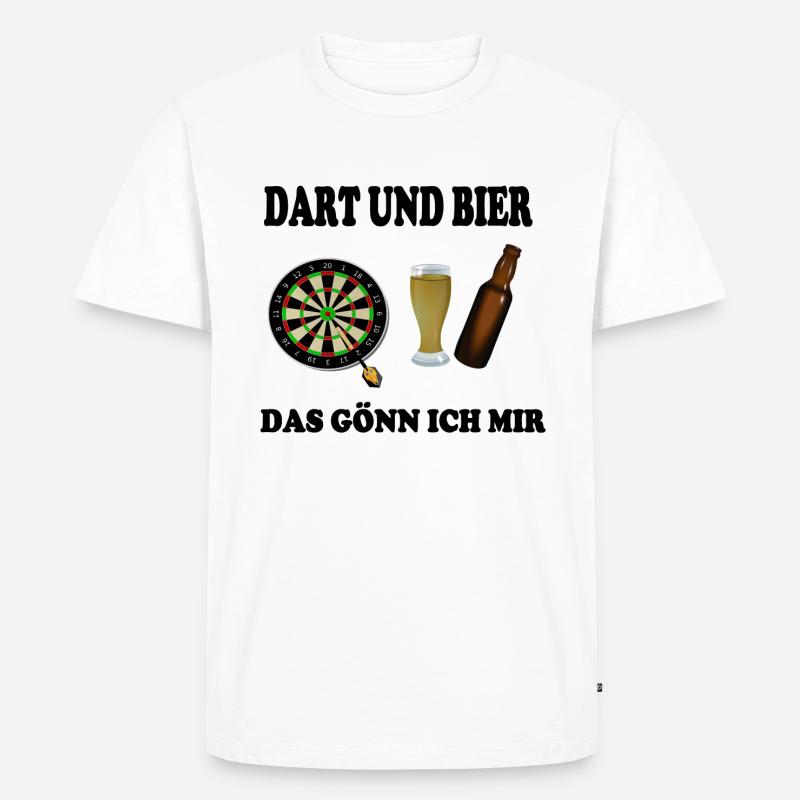 Dart und Bier - Männer Premium Bio T-Shirt - Weiß