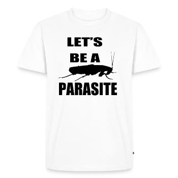 être un parasite - T-shirt Premium bio Homme - blanc - Devant - Nico (187cm)