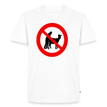 funny sign - Men's Premium Organic T-Shirt - white - Front - Nico (187cm)