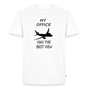 mon bureau a la meilleure vue - T-shirt Premium bio Homme - blanc - Devant - Nico (187cm)