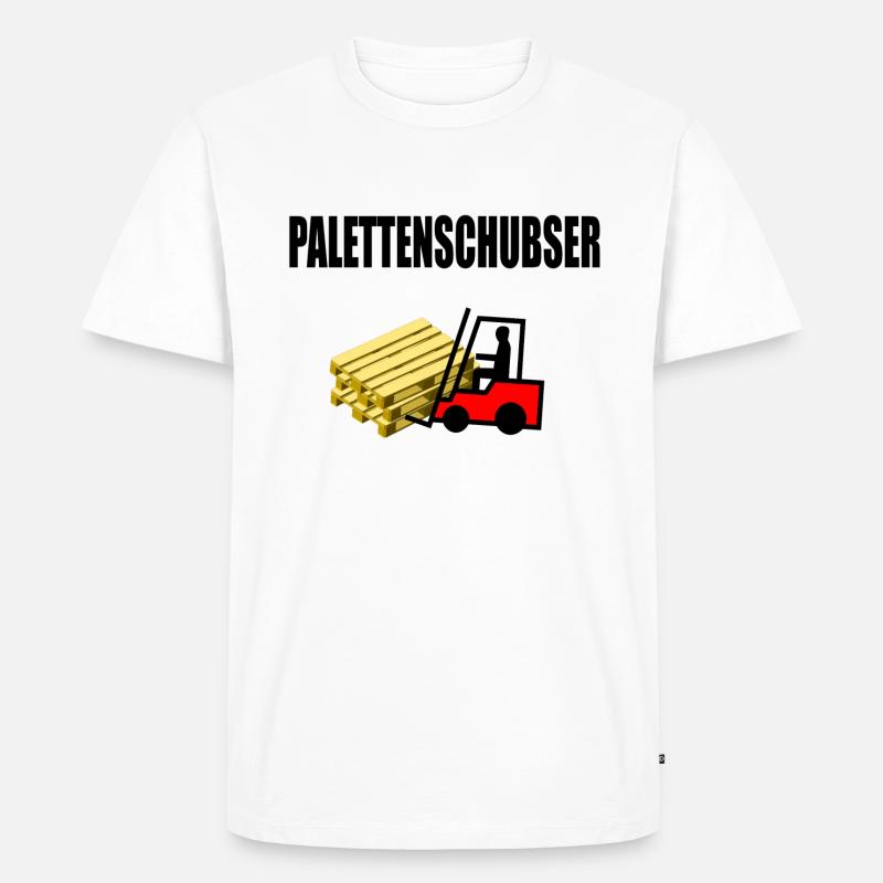 Palettenschubser - Männer Premium Bio T-Shirt - Weiß