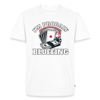 Joueur de poker - T-shirt Premium bio Homme - blanc - Devant - Nico (187cm)