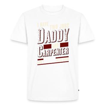 Papa et menuisier - T-shirt Premium bio Homme - blanc - Devant - Nico (187cm)