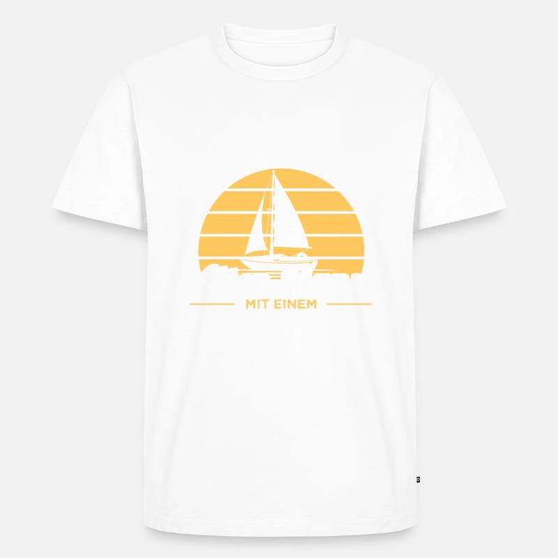 Segelboot Segelboote - Männer Premium Bio T-Shirt - Weiß