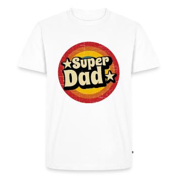 Father's Day Super Dad - Men's Premium Organic T-Shirt - white - Front - Nico (187cm)