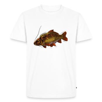 Carpe pêcheur - poisson - T-shirt Premium bio Homme - blanc - Devant - Nico (187cm)