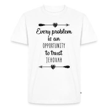 Témoin de Jéhovah Citation JHWH Un chrétien dit un cadeau - T-shirt Premium bio Homme - blanc - Devant - Nico (187cm)