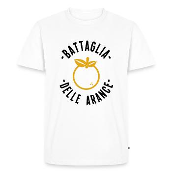 Ivrea oranges bataille bataille carnaval italie - T-shirt Premium bio Homme - blanc - Devant - Nico (187cm)