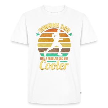 Running Papa - Marathon Jogging Cadeau fête des pères - T-shirt Premium bio Homme - blanc - Devant - Nico (187cm)