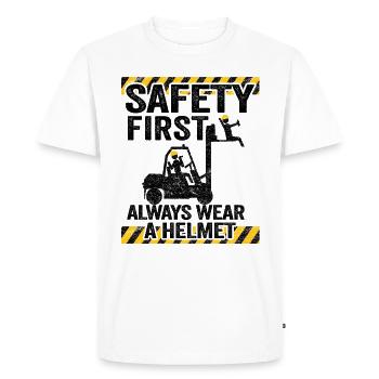Drôle de chariot élévateur cadeau cadeau stock de chariot élévateur - T-shirt Premium bio Homme - blanc - Devant - Nico (187cm)