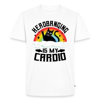 Headbanging Chat Sort Heavy Metal Chats Drôle - T-shirt Premium bio Homme - blanc - Devant - Nico (187cm)