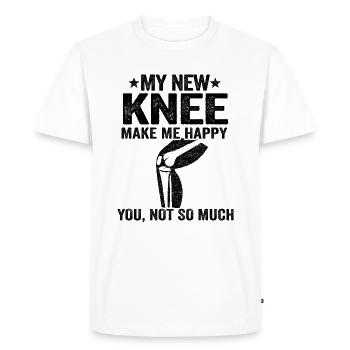 My New Knee Make Me Happy Knee Surgery Replacement - Men's Premium Organic T-Shirt - white - Front - Nico (187cm)