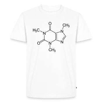 Caffeine Molecule Addicted Coffee Lovers - Men's Premium Organic T-Shirt - white - Front - Nico (187cm)
