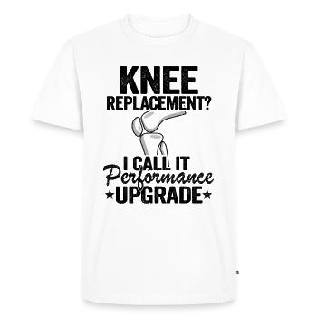 Knee Replacement Performance Upgrade Surgery Funny - Men's Premium Organic T-Shirt - white - Front - Nico (187cm)