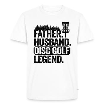Disc Golfer Dad Father Husband Disc Golf Legend - Men's Premium Organic T-Shirt - white - Front - Nico (187cm)