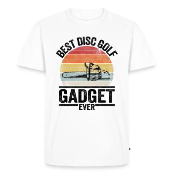 Disc Golf Gadget Vintage Disc Golfer sort - T-shirt Premium bio Homme - blanc - Devant - Nico (187cm)