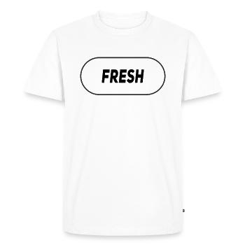 tendance - chaud - frais - T-shirt Premium bio Homme - blanc - Devant - Nico (187cm)