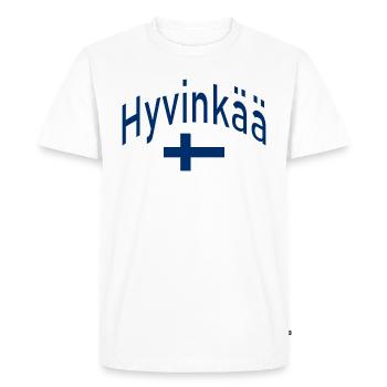 Hyvinkää drapeau finlandais - T-shirt Premium bio Homme - blanc - Devant - Nico (187cm)