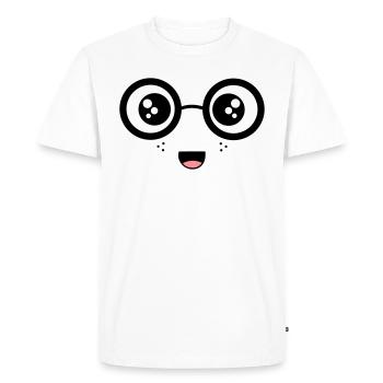 Visage nerdy - T-shirt Premium bio Homme - blanc - Devant - Nico (187cm)