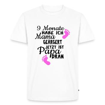 Baby saying 9months I annoyed mom Gift - Men's Premium Organic T-Shirt - white - Front - Nico (187cm)