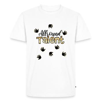 Cooles allroundtalent cadeau de mère tout-à-l’urs - T-shirt Premium bio Homme - blanc - Devant - Nico (187cm)