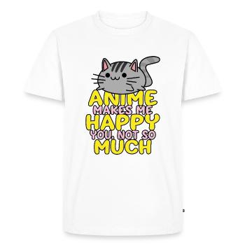 Anime me fait un cadeau Happy Otaku Manga - T-shirt Premium bio Homme - blanc - Devant - Nico (187cm)