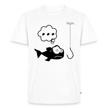 Pêche au poisson - T-shirt Premium bio Homme - blanc - Devant - Nico (187cm)