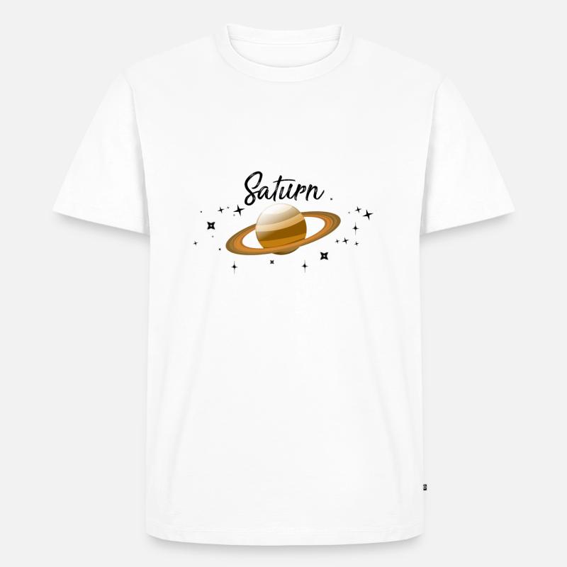 Saturn - Männer Premium Bio T-Shirt - Weiß