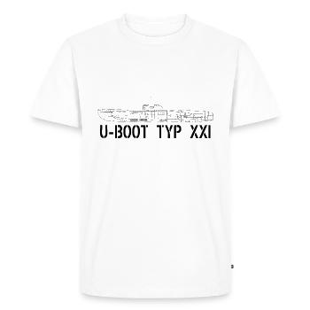 Sous-marin type XXI - T-shirt Premium bio Homme - blanc - Devant - Nico (187cm)