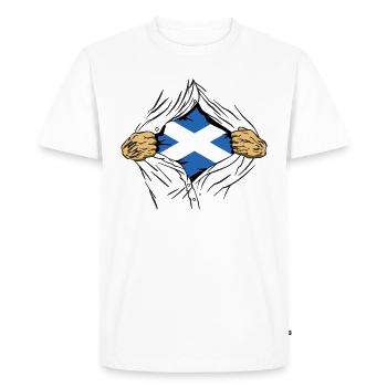 Drapeau écossais Drapeau écossais Alba GB Royaume-Uni - T-shirt Premium bio Homme - blanc - Devant - Nico (187cm)