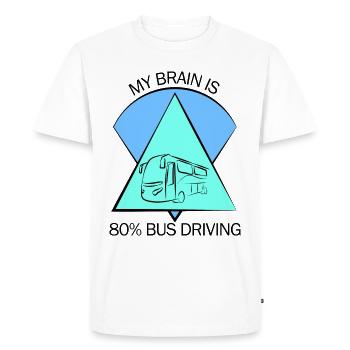 Chauffeur d’autobus Autobus scolaire Autobus Chauffeur d’autobus - T-shirt Premium bio Homme - blanc - Devant - Nico (187cm)