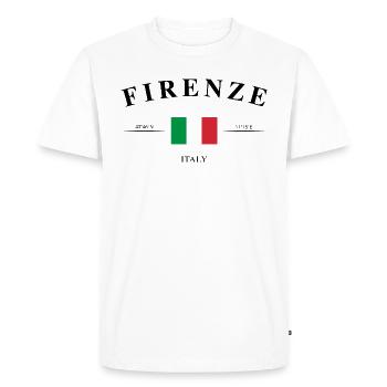 Florence Coordinates Italy Holiday Souvenir - Men's Premium Organic T-Shirt - white - Front - Nico (187cm)